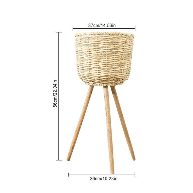 Bamboo standing Storage Planter