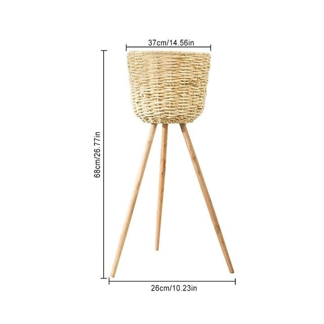 Bamboo standing Storage Planter