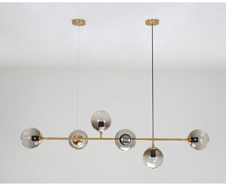 Round Glass Straight Pendant Light - Nordic Side - 