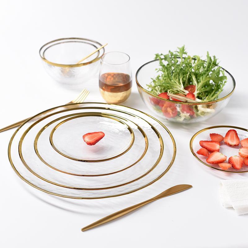 Gold Rim Transparent Plate - Nordic Side - 