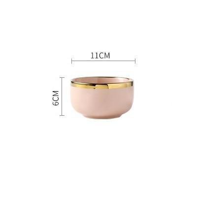 Black & Pink Dinnerware with Gold Rim - Nordic Side - 