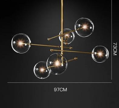 Modern Gold Chandelier with Glass - Nordic Side - 