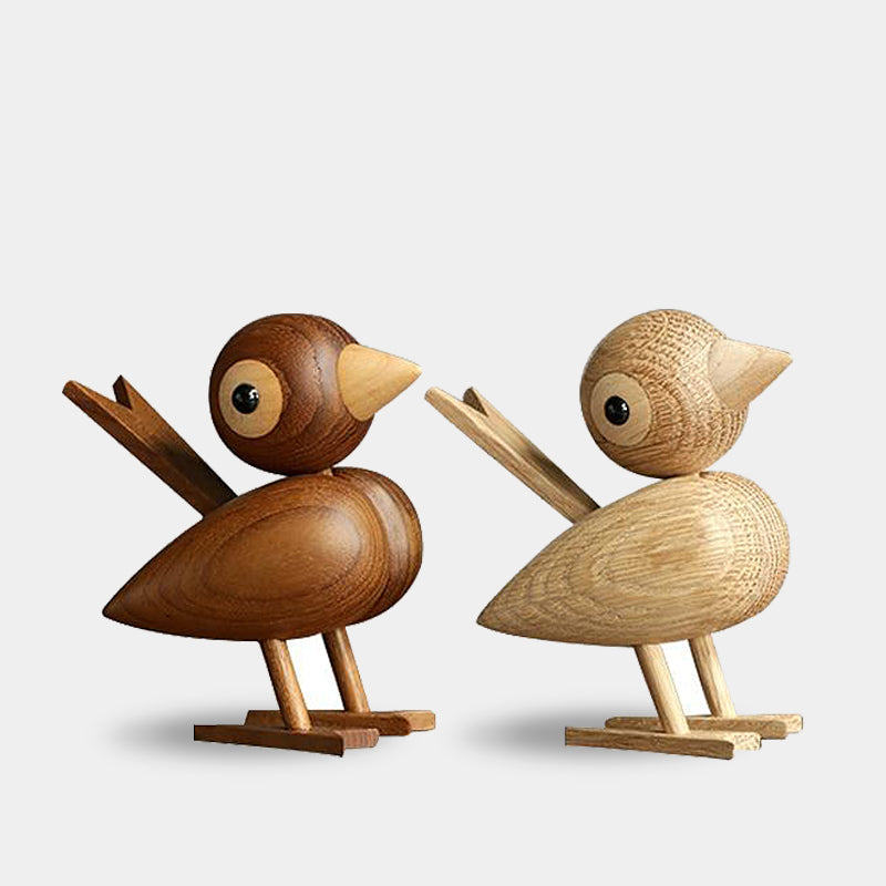 Wooden Sparrows Decorative Accent Figurines