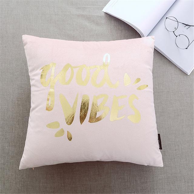 Velvet Cushions with Gold Letters - Nordic Side - 