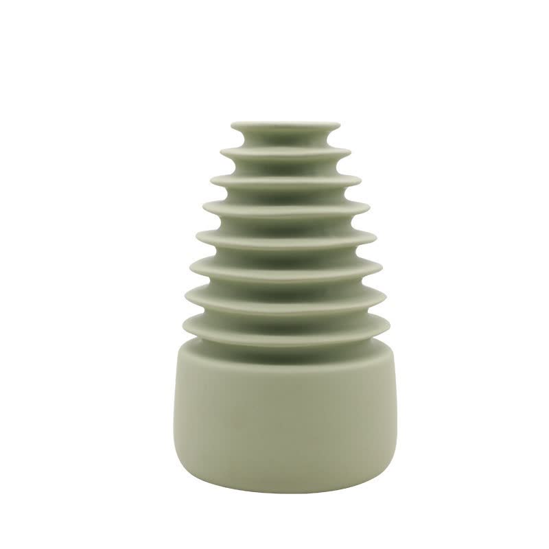 Gorgon Wavy Ceramic Vase - Handcrafted Porcelain