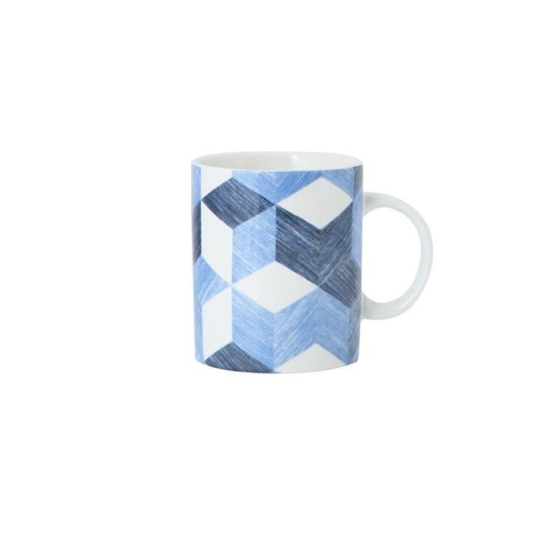 Roxo Blue Patterned Stoneware Mug