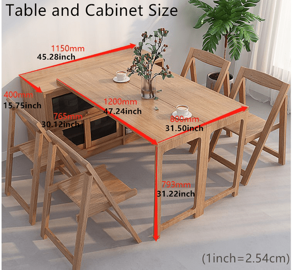 Marcella Dining Table with Hidden Cabinet