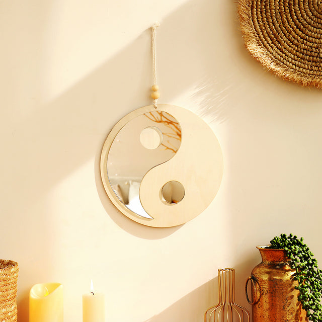 Yin & Yang Wooden Mirror