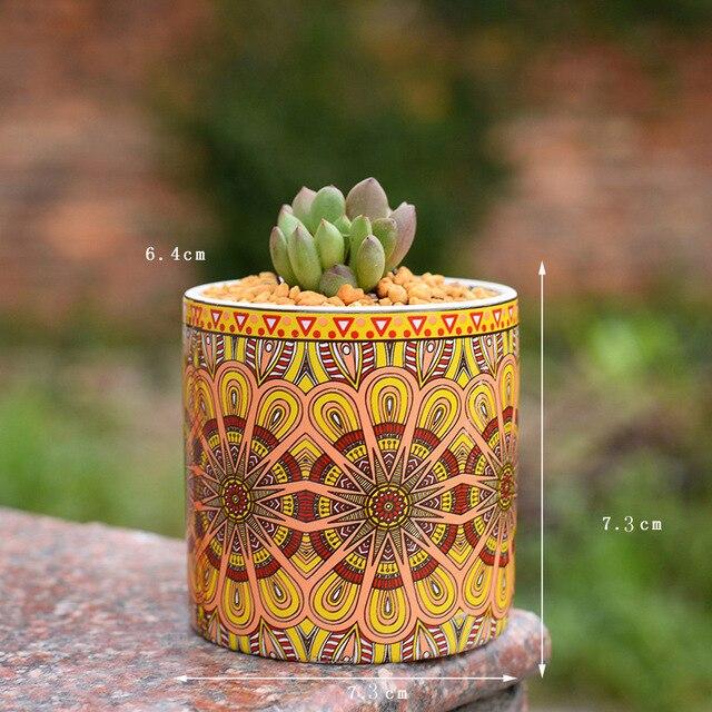 Maya - Indoor Ceramics Mandala Flower Planter - Nordic Side - Decor, Modern Planters, VASES/POTS