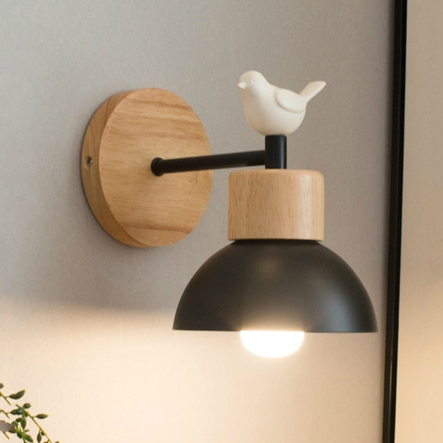 Bird & Wood Creative Wall Light