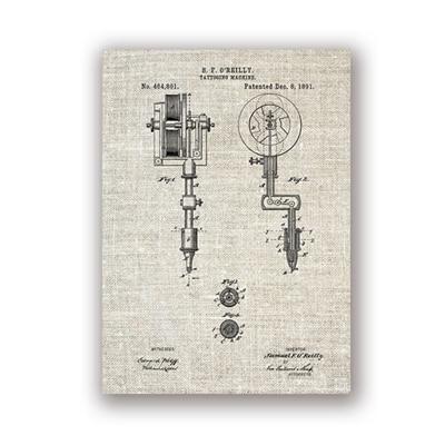 Abstract Canvas Print - Tattoo Machine