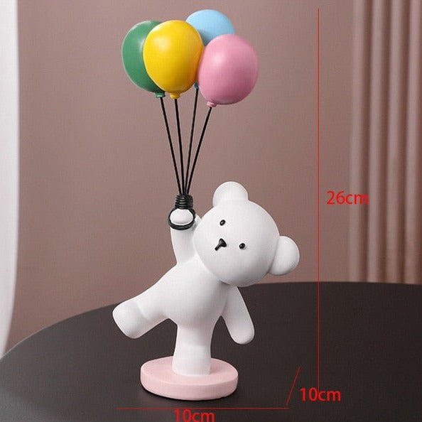 Balloon White Bear/Rabbit Figurines