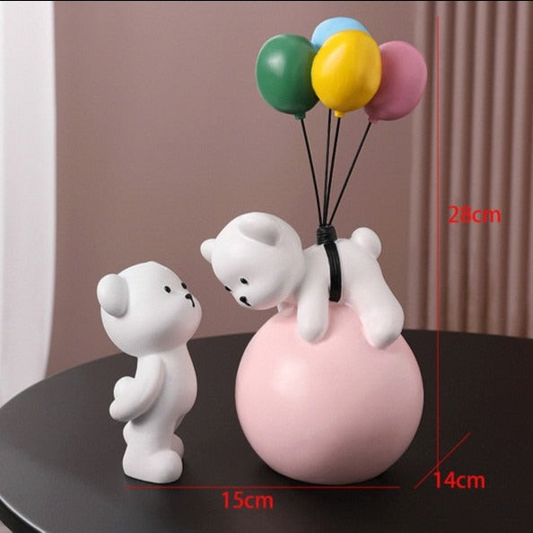 Balloon White Bear/Rabbit Figurines