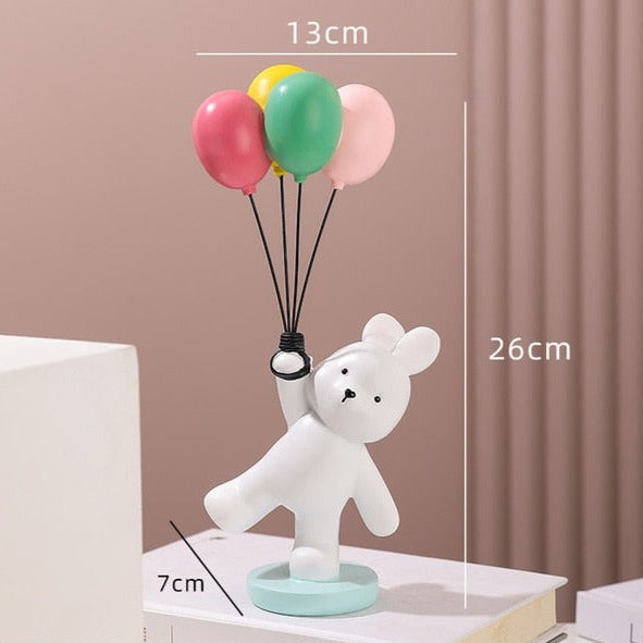 Balloon White Bear/Rabbit Figurines