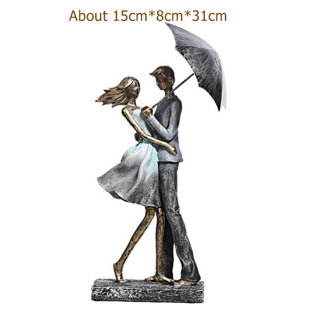 Lovers Artisan-Made Lovers Umbrella Statue