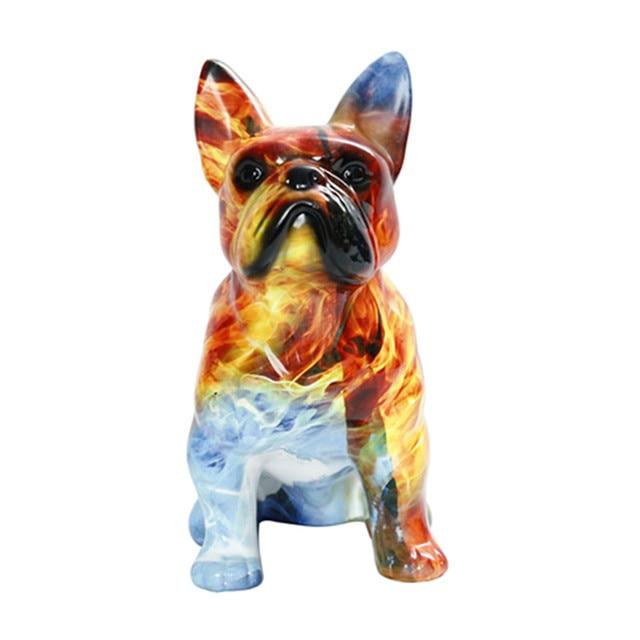 Ice Flaming French Bulldog Statue