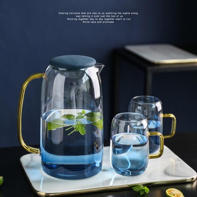 Blue Ombre Glass Pitcher Set