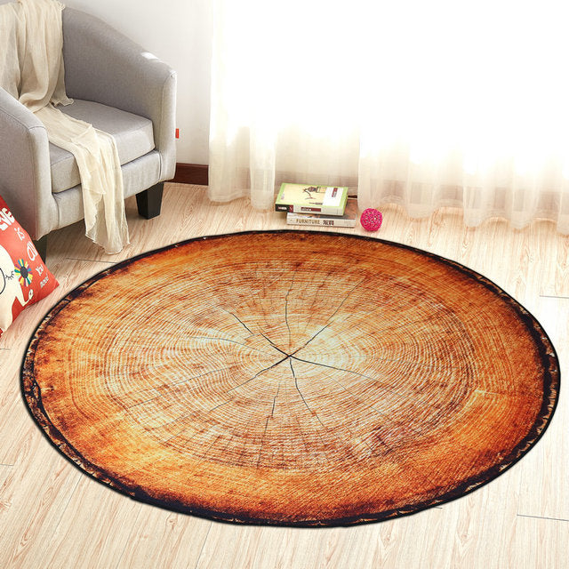 Wood Annual Rings Area Rug