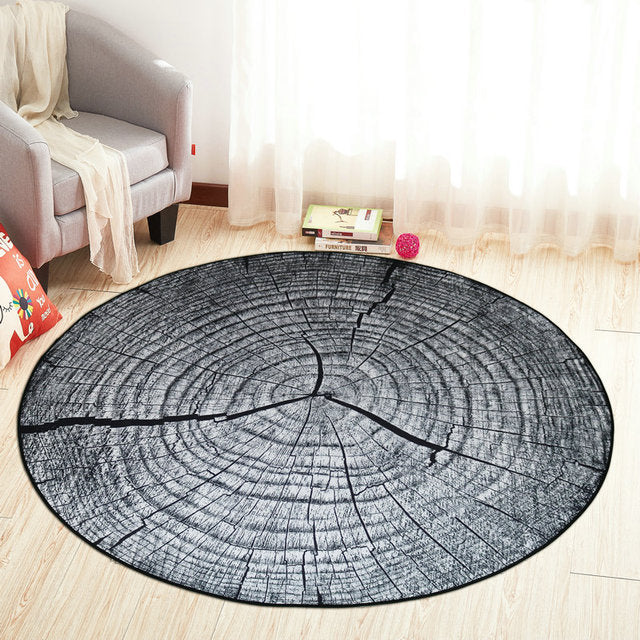 Wood Annual Rings Area Rug