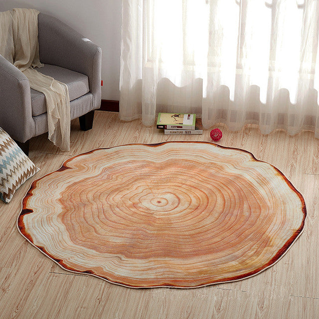 Wood Annual Rings Area Rug