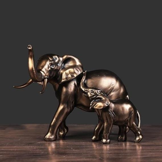 Mother Elegant Elephant Statue for Home Decor