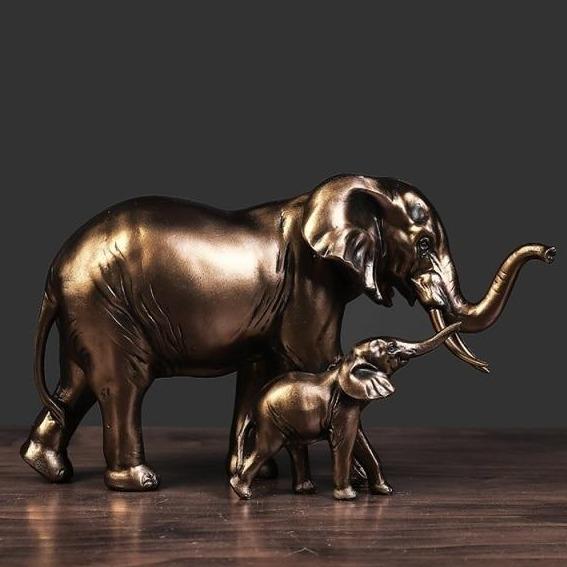 Mother Elegant Elephant Statue for Home Decor