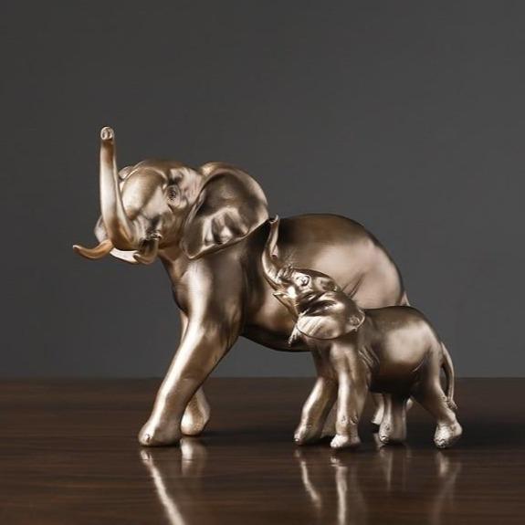 Mother Elegant Elephant Statue for Home Decor