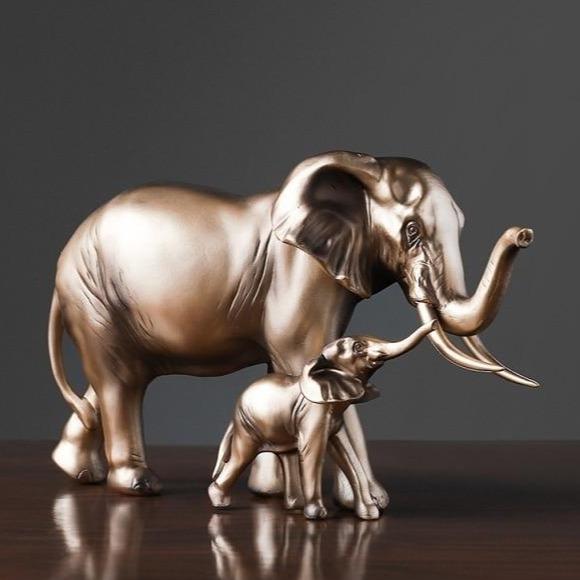 Mother Elegant Elephant Statue for Home Decor