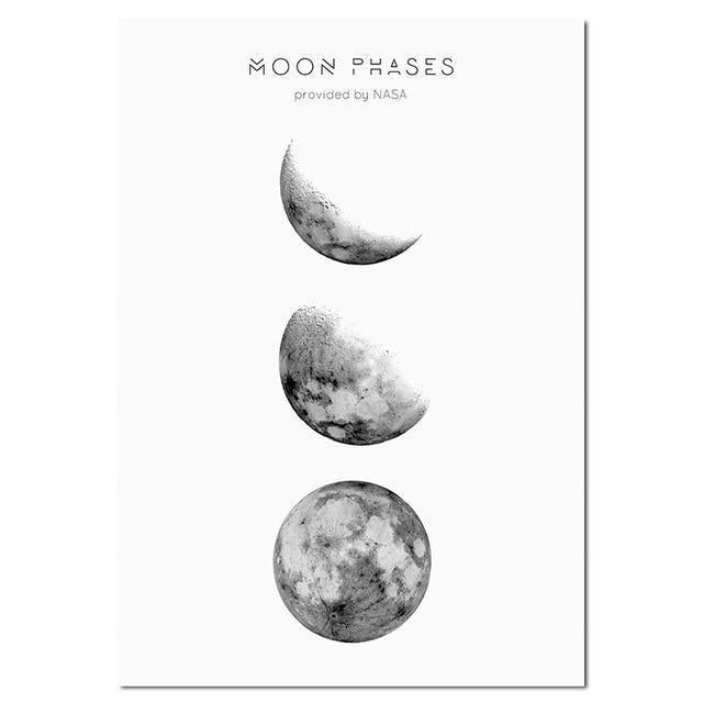 Moon Phase Canvas Prints - Nordic Side - Art + Prints, not-hanger