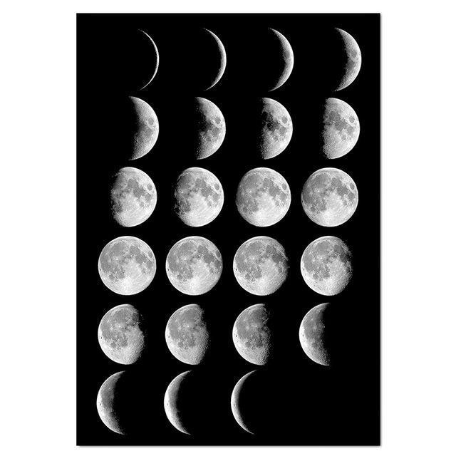 Moon Phase Canvas Prints - Nordic Side - Art + Prints, not-hanger