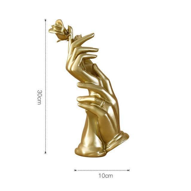 Hand & Rose Figurine - Nordic Side - figurine, hand, rose