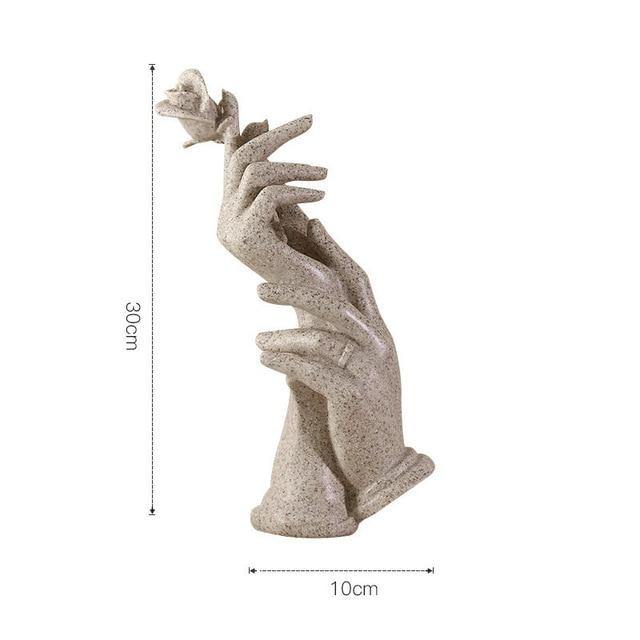 Hand & Rose Figurine - Nordic Side - figurine, hand, rose