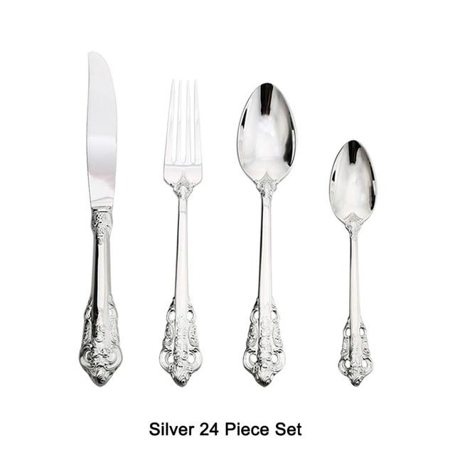 Luxury Elegant Gold & Silver Flatware Set