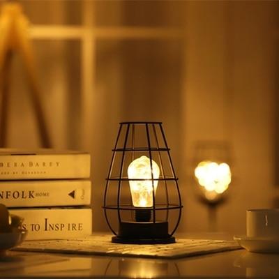 Creative Vintage Iron Wine Bottle Lamp