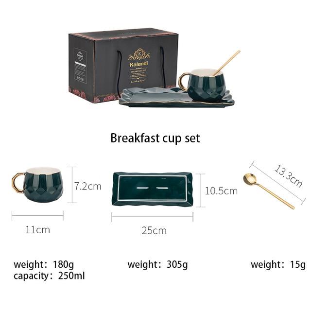 Green Elegant Green Ceramic Coffee Set