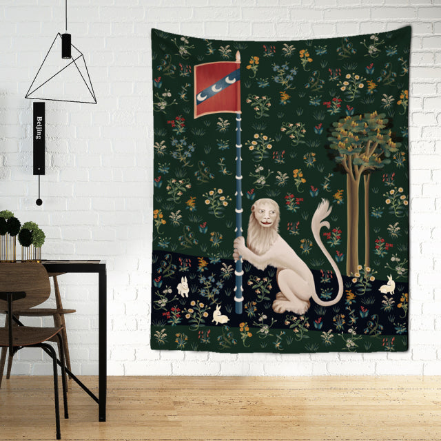 Unicorn In Garden Wall Tapestry