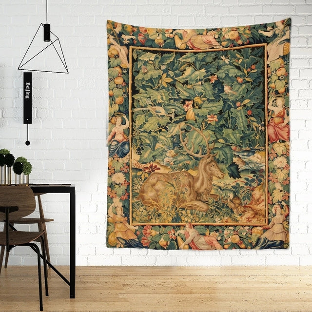 Unicorn In Garden Wall Tapestry