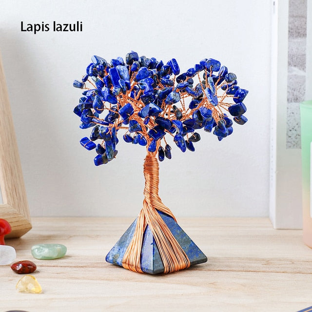 Natural Gemstone Pyramid Tree Decor