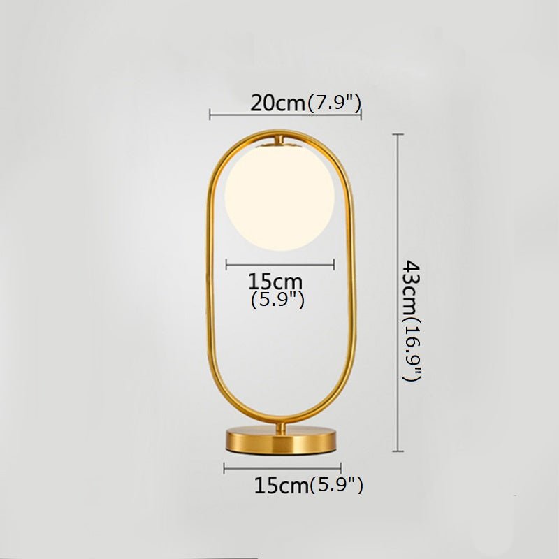 Modern Brass Glass Round Ring LED Bedside Reading Table Lamp