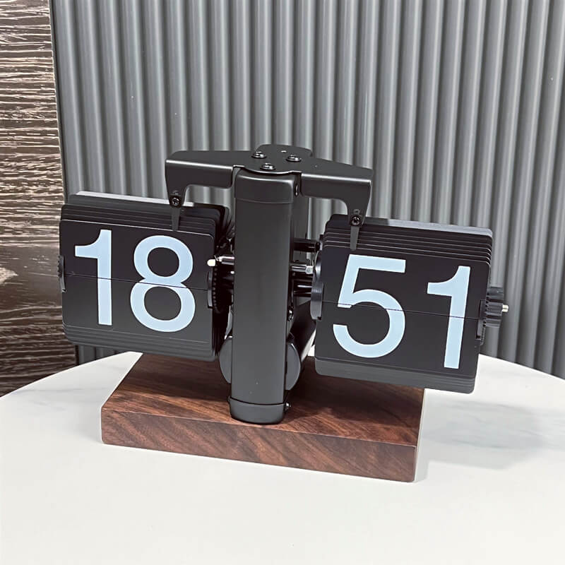 Walnut Page Turning Clock Decor