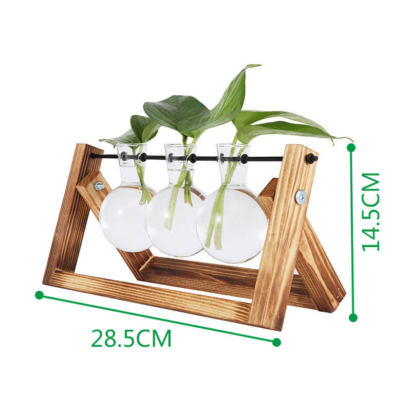 Wooden Frame Hydroponic Planter Vase