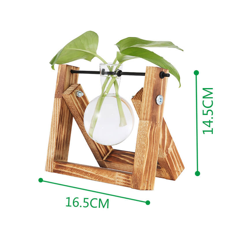 Wooden Frame Hydroponic Planter Vase