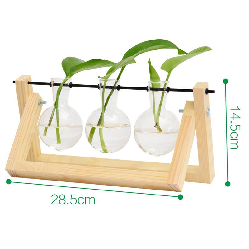 Wooden Frame Hydroponic Planter Vase