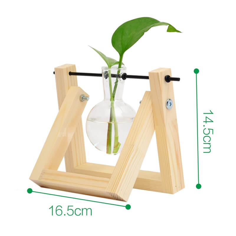 Wooden Frame Hydroponic Planter Vase