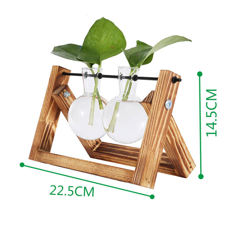 Wooden Frame Hydroponic Planter Vase