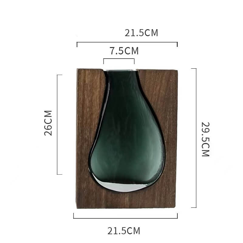 Wooden Holder Glass Vase Decor