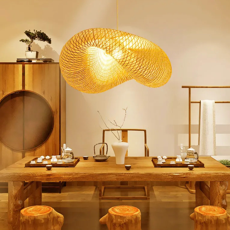 Woven Bamboo Pendant Light